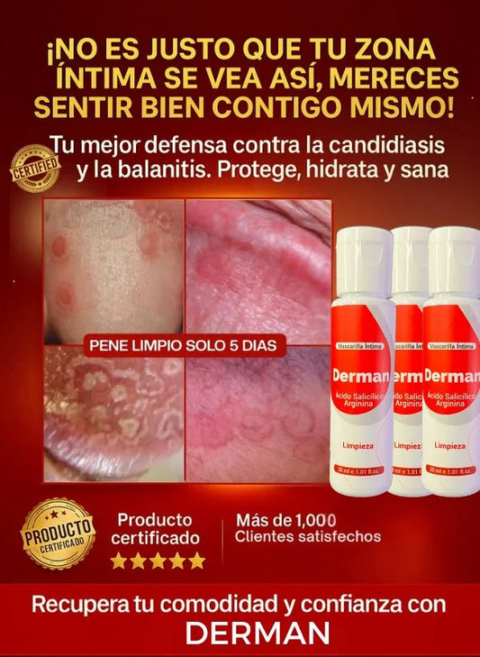 DERMAN - OLVIDATE DE LA CANDIDIASIS Y LA BALANITIS   🦠🍆🍄✨