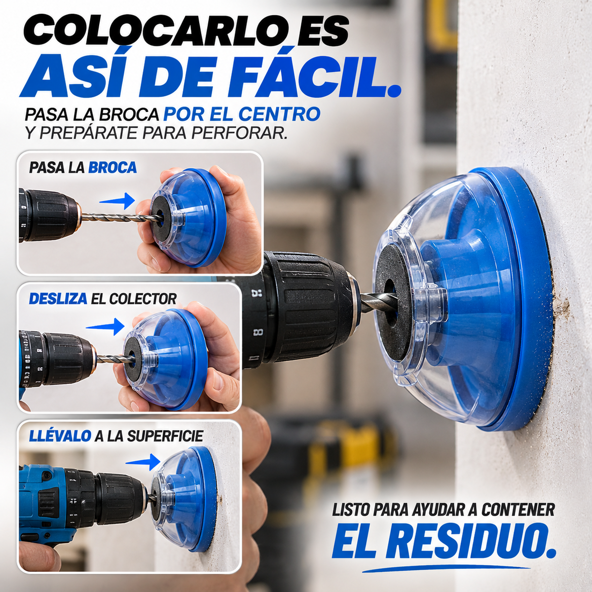 Recolector De Polvo Para Taladro - Ahorra Tiempo y Dinero