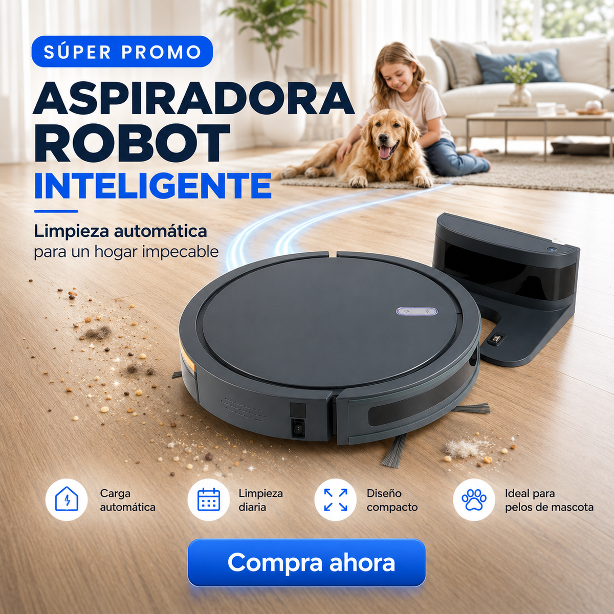 ASPIRADORA ROBOT - EL FUTURO LLEGO A CAMBIAR TU VIDA