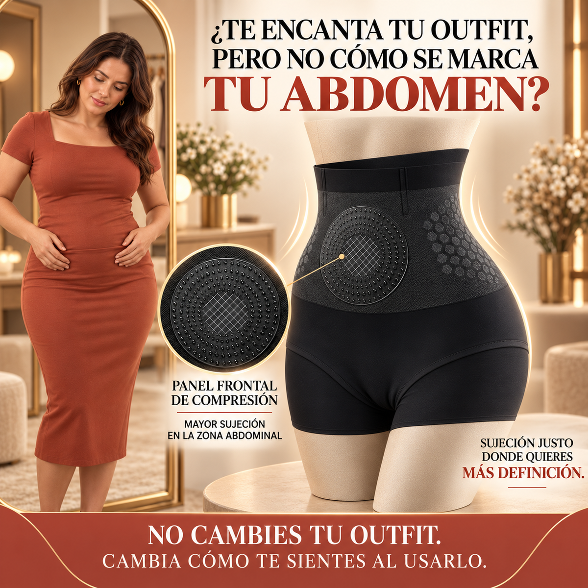 FAJA SHORT MOLDEADORA QUEMA GRASA CON PANEL