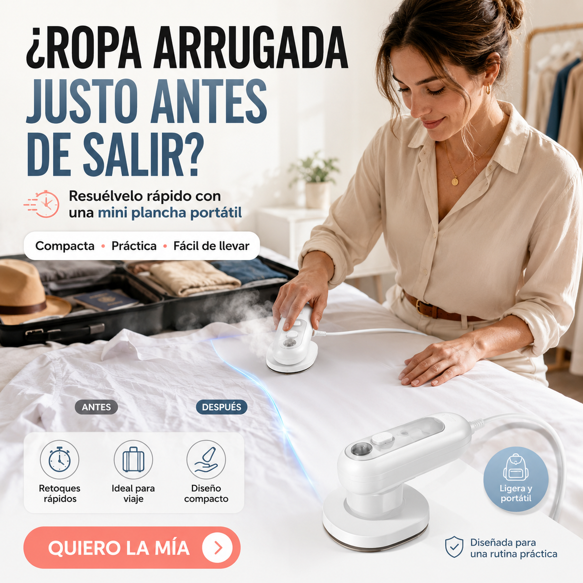 Mini Plancha De Vapor - Útil de Usar y Transportar 💼👔♨️