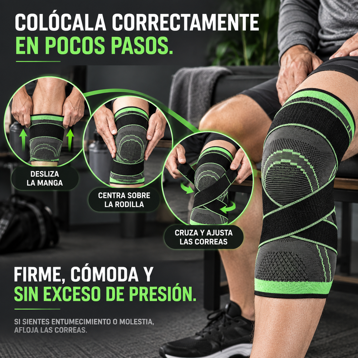 RODILLERA DE ALTA COMPRESION PARA LESIONES Y DOLORES GRAVES