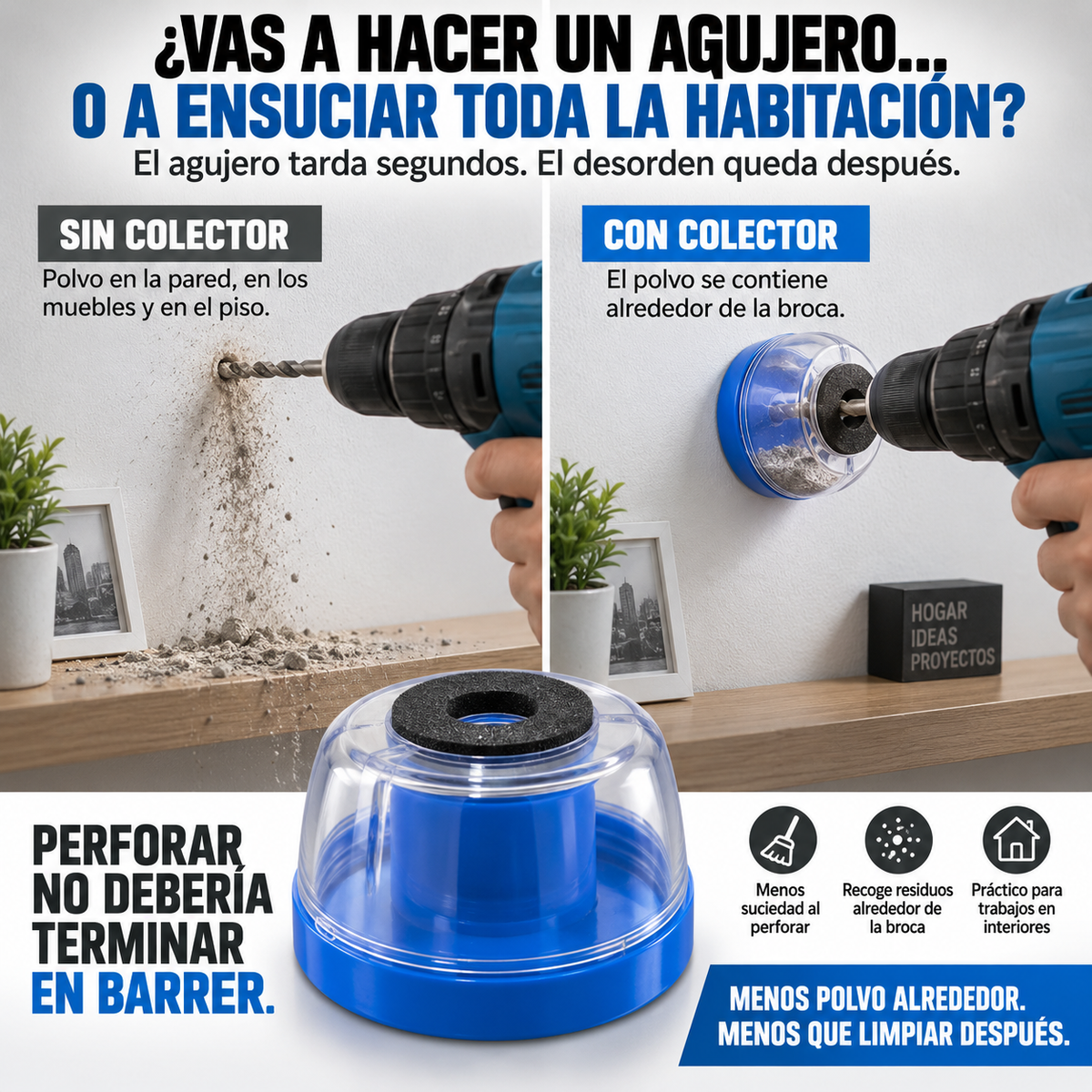 Recolector De Polvo Para Taladro - Ahorra Tiempo y Dinero